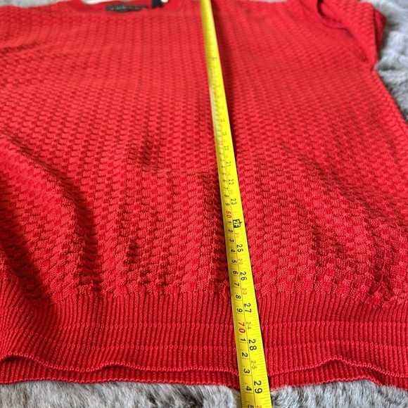 Tundra Canada Mercerized Cotton Lightweight Textured Sweater Red size Large - Picture 6 of 12
